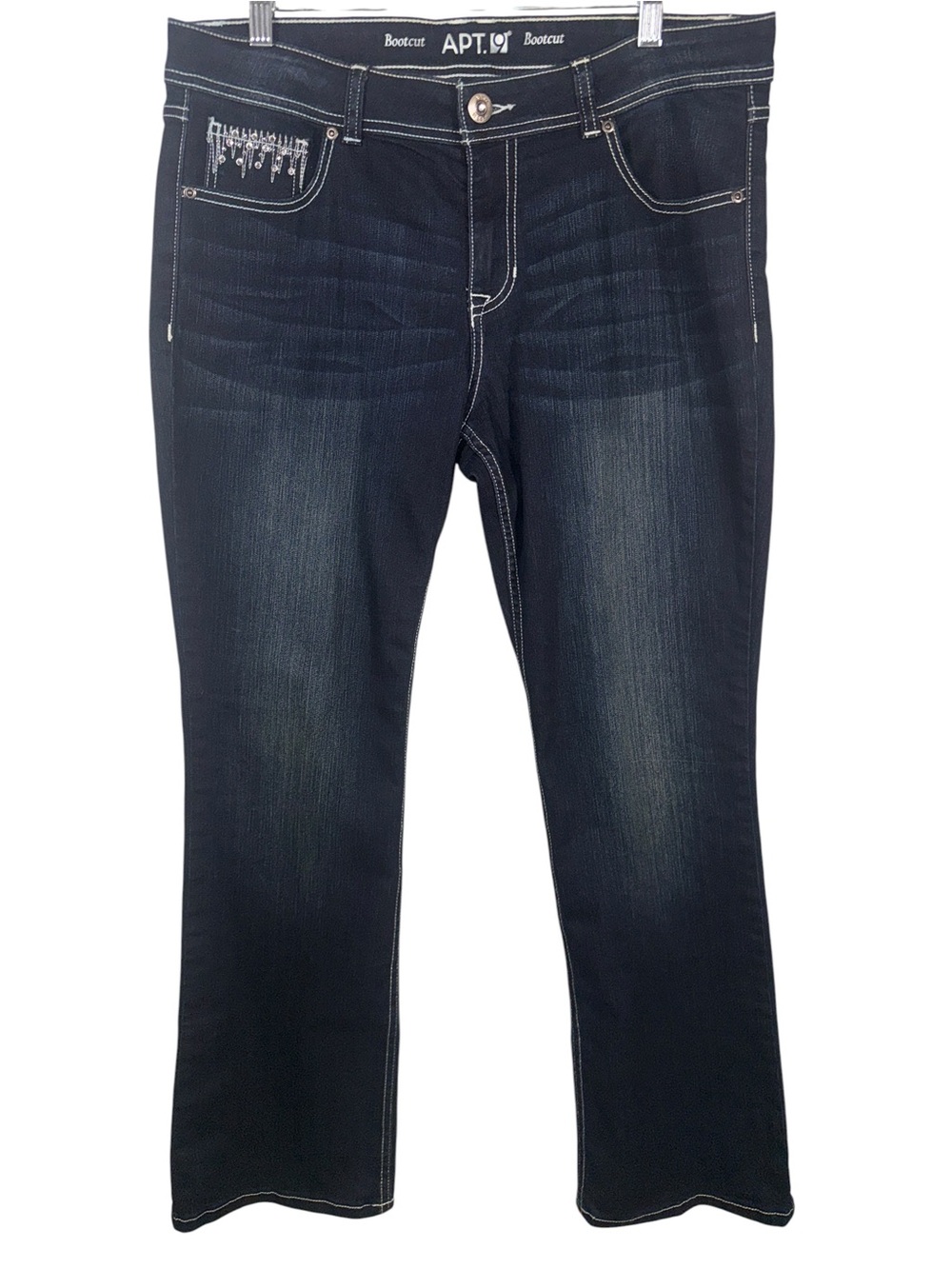 Apt. 9 Dark Indigo Bootcut Jeans with Contrast Stitching